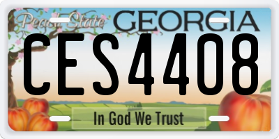GA license plate CES4408