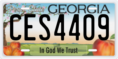 GA license plate CES4409