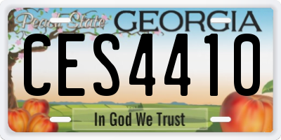 GA license plate CES4410