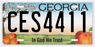 GA license plate CES4411