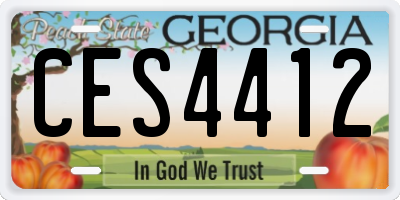 GA license plate CES4412