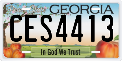 GA license plate CES4413