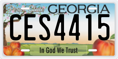 GA license plate CES4415