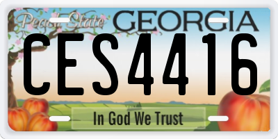 GA license plate CES4416