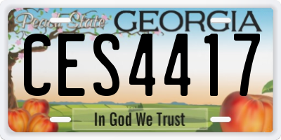 GA license plate CES4417