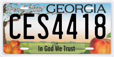 GA license plate CES4418