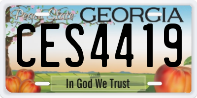GA license plate CES4419