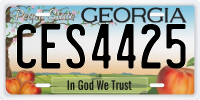 GA license plate CES4425