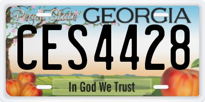 GA license plate CES4428