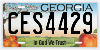 GA license plate CES4429