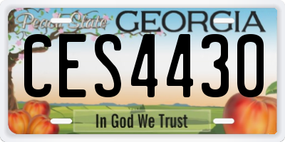 GA license plate CES4430