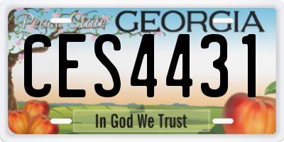 GA license plate CES4431