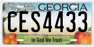 GA license plate CES4433