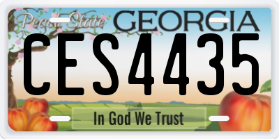 GA license plate CES4435