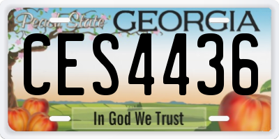 GA license plate CES4436