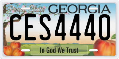 GA license plate CES4440