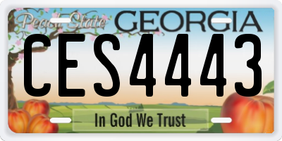 GA license plate CES4443