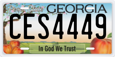 GA license plate CES4449