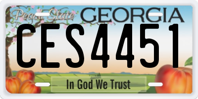 GA license plate CES4451