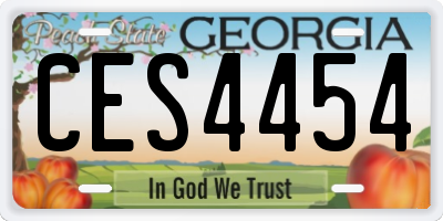 GA license plate CES4454
