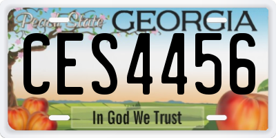 GA license plate CES4456