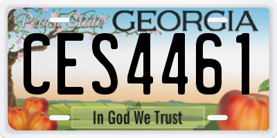 GA license plate CES4461