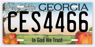 GA license plate CES4466