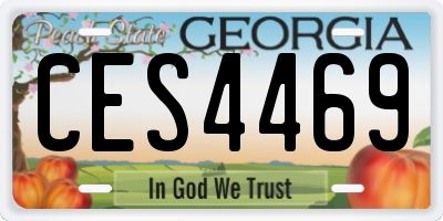 GA license plate CES4469
