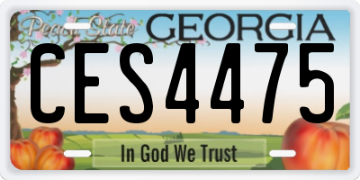 GA license plate CES4475
