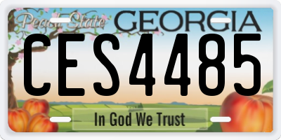 GA license plate CES4485