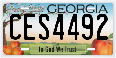 GA license plate CES4492