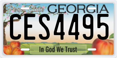 GA license plate CES4495