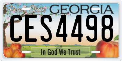 GA license plate CES4498