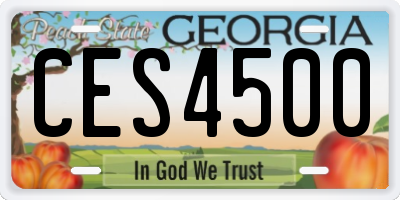 GA license plate CES4500