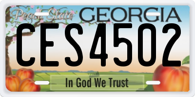 GA license plate CES4502
