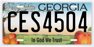 GA license plate CES4504