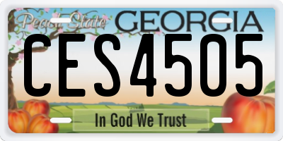 GA license plate CES4505