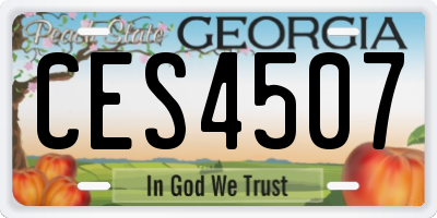GA license plate CES4507