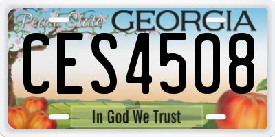 GA license plate CES4508