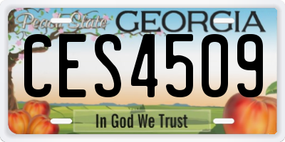 GA license plate CES4509