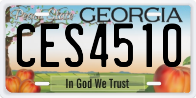 GA license plate CES4510