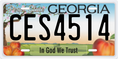 GA license plate CES4514
