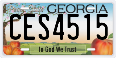 GA license plate CES4515