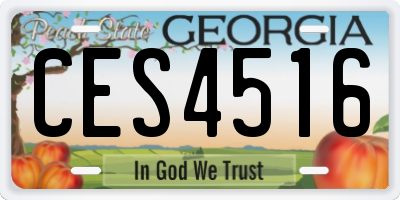 GA license plate CES4516