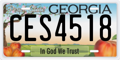 GA license plate CES4518