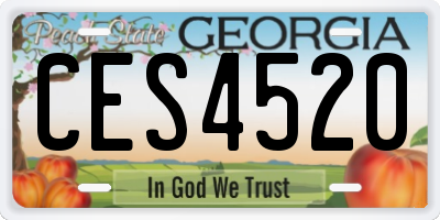 GA license plate CES4520
