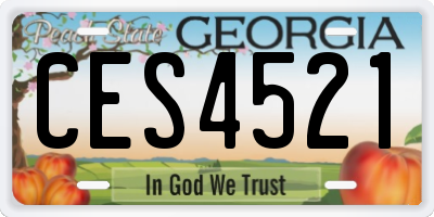 GA license plate CES4521