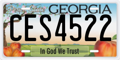 GA license plate CES4522