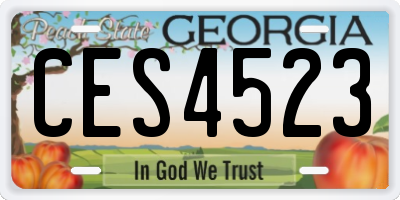 GA license plate CES4523