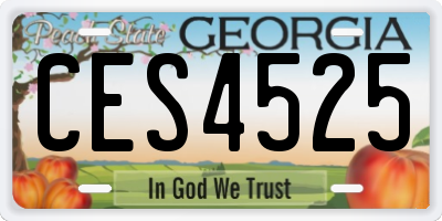 GA license plate CES4525